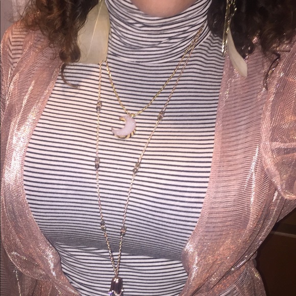 ♦️Final $♦️ White Druzy Moon Necklace - Picture 2 of 3